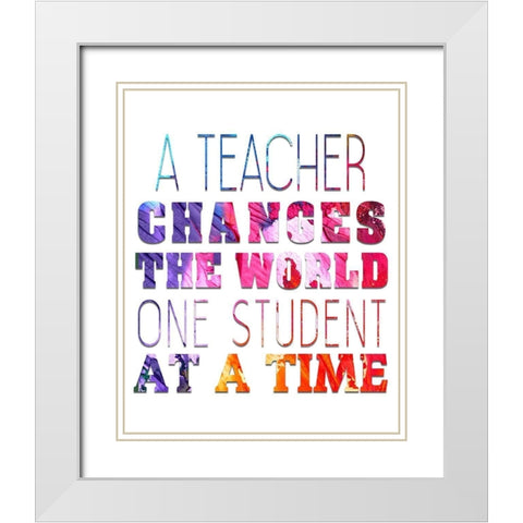A Teacher White Modern Wood Framed Art Print with Double Matting by Bailey, Ann