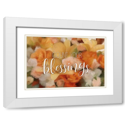 Count Your Blessings White Modern Wood Framed Art Print with Double Matting by Bailey, Ann
