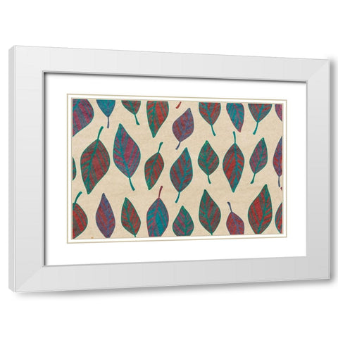 Falling Leaves White Modern Wood Framed Art Print with Double Matting by Bailey, Ann