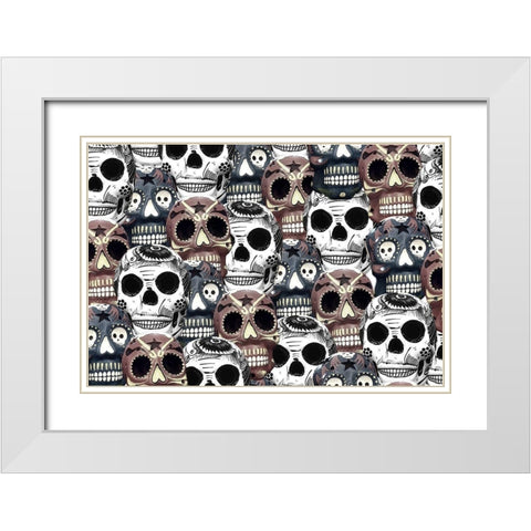 Day of the Dead White Modern Wood Framed Art Print with Double Matting by Bailey, Ann