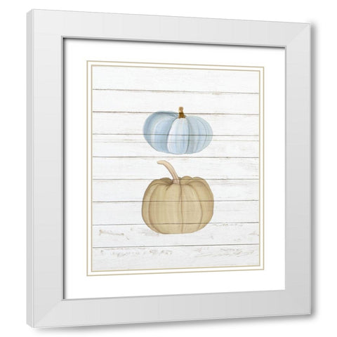 Pumpkins 2 White Modern Wood Framed Art Print with Double Matting by Bailey, Ann