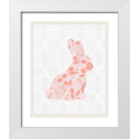 Bunny 1 White Modern Wood Framed Art Print with Double Matting by Bailey, Ann