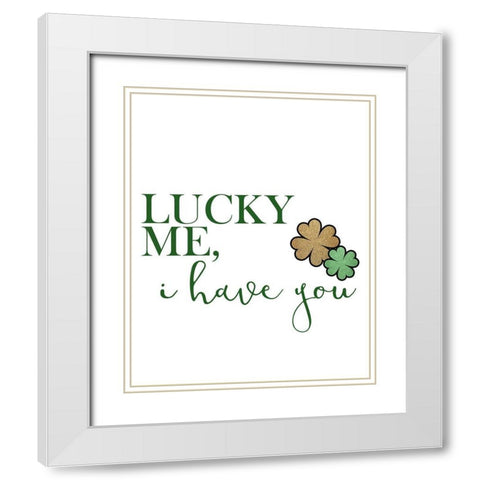 Lucky Me White Modern Wood Framed Art Print with Double Matting by Bailey, Ann