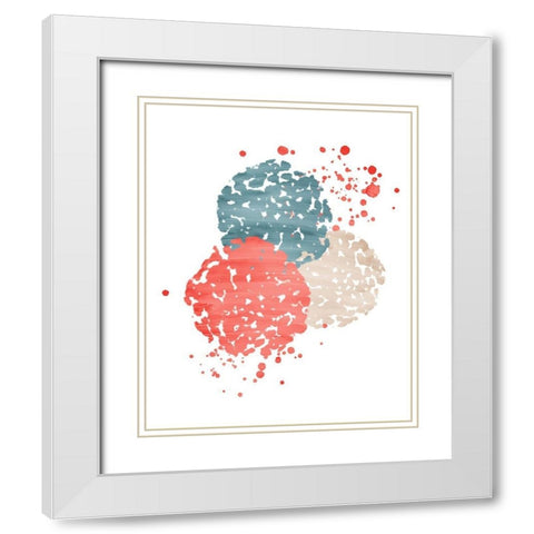 Coral Pom Pom 2 White Modern Wood Framed Art Print with Double Matting by Bailey, Ann