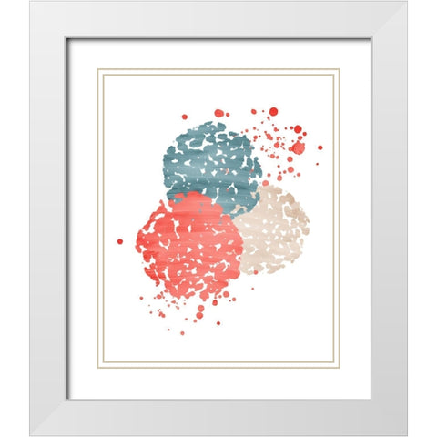 Coral Pom Pom 2 White Modern Wood Framed Art Print with Double Matting by Bailey, Ann