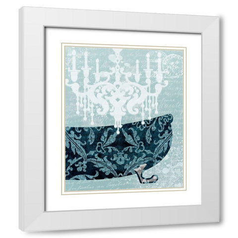 Chandelier 1 White Modern Wood Framed Art Print with Double Matting by Bailey, Ann