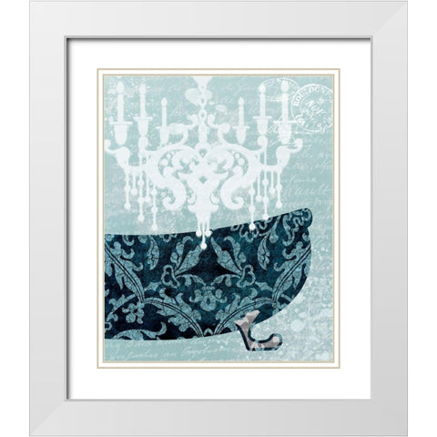 Chandelier 1 White Modern Wood Framed Art Print with Double Matting by Bailey, Ann