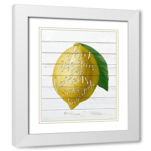 Make Lemonade White Modern Wood Framed Art Print with Double Matting by Bailey, Ann
