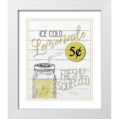 Ice Cold Lemonade White Modern Wood Framed Art Print with Double Matting by Bailey, Ann