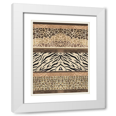 Exotic Safari Stripe White Modern Wood Framed Art Print with Double Matting by Bailey, Ann