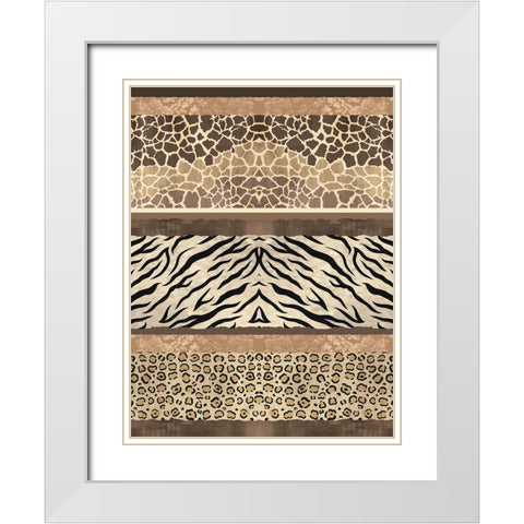 Exotic Safari Stripe White Modern Wood Framed Art Print with Double Matting by Bailey, Ann