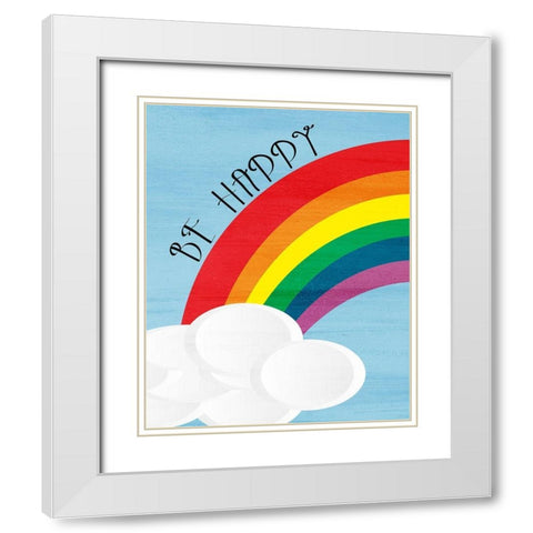 Happy Joy 1 White Modern Wood Framed Art Print with Double Matting by Bailey, Ann