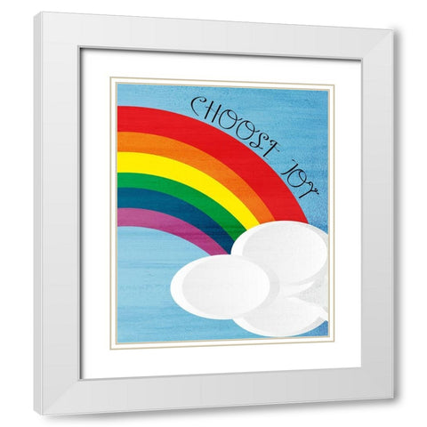 Happy Joy 2 White Modern Wood Framed Art Print with Double Matting by Bailey, Ann