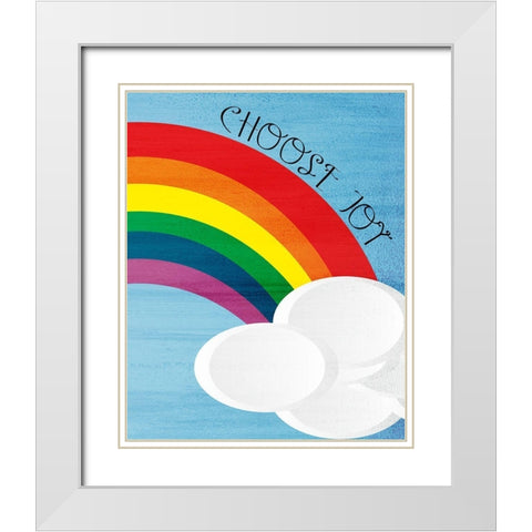 Happy Joy 2 White Modern Wood Framed Art Print with Double Matting by Bailey, Ann