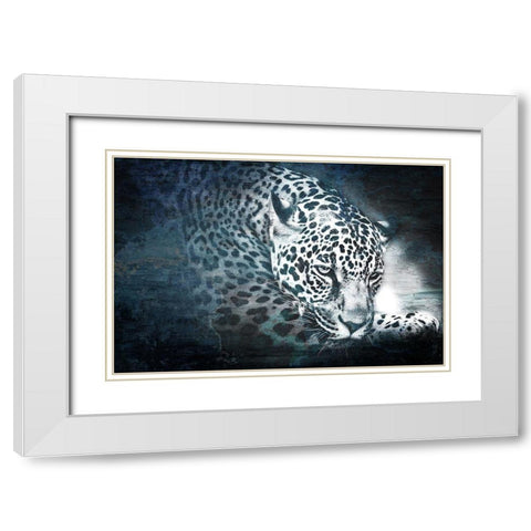Jungle Cat White Modern Wood Framed Art Print with Double Matting by Bailey, Ann