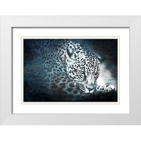 Jungle Cat White Modern Wood Framed Art Print with Double Matting by Bailey, Ann