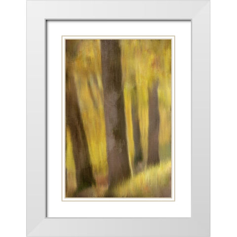 Autumns Edge White Modern Wood Framed Art Print with Double Matting by Bailey, Ann