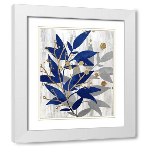 Blue and Grey 1 White Modern Wood Framed Art Print with Double Matting by Bailey, Ann