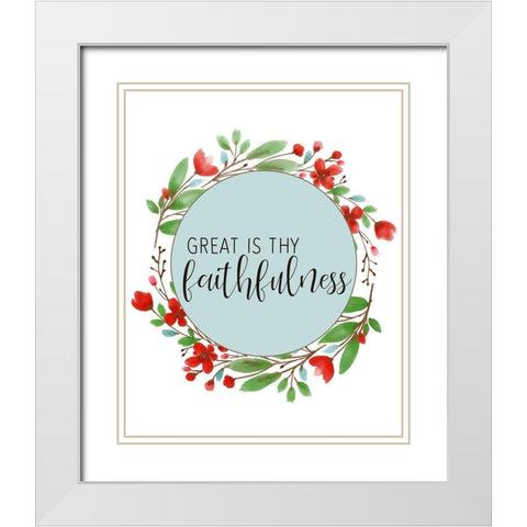 Great is thy Faithfulness White Modern Wood Framed Art Print with Double Matting by Bailey, Ann