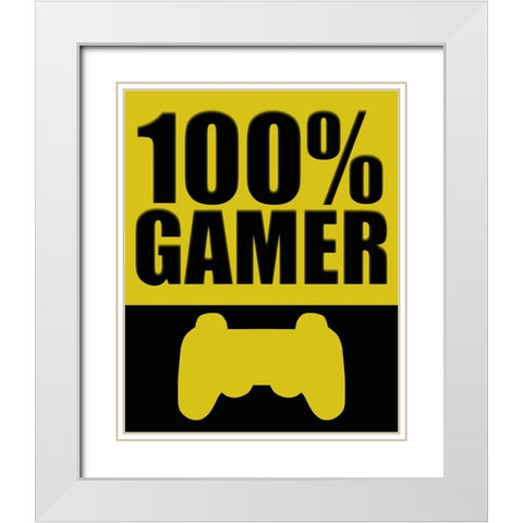 100 Gamer White Modern Wood Framed Art Print with Double Matting by Bailey, Ann