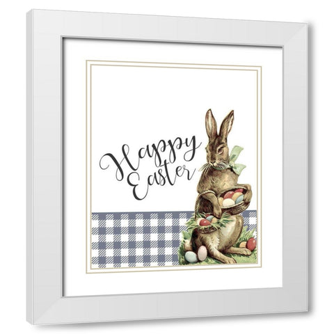Happy Easter 1 White Modern Wood Framed Art Print with Double Matting by Bailey, Ann