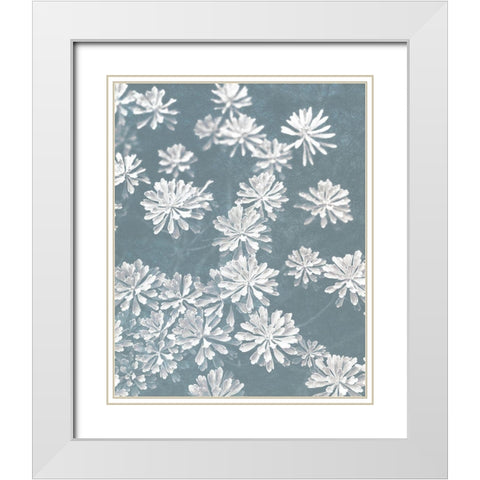 Blooms Falling v2 White Modern Wood Framed Art Print with Double Matting by Bailey, Ann