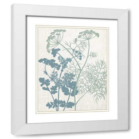 Linen Herbs 1 White Modern Wood Framed Art Print with Double Matting by Bailey, Ann