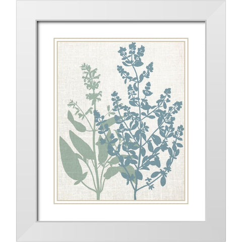 Linen Herbs 2 White Modern Wood Framed Art Print with Double Matting by Bailey, Ann