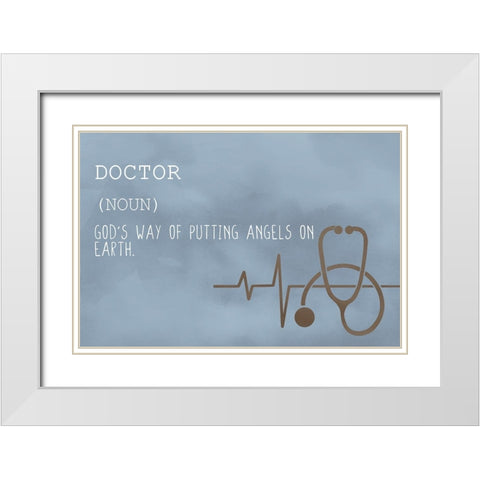 Doctor Blue White Modern Wood Framed Art Print with Double Matting by Bailey, Ann
