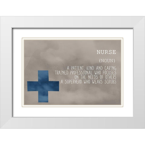 Nurse Blue White Modern Wood Framed Art Print with Double Matting by Bailey, Ann