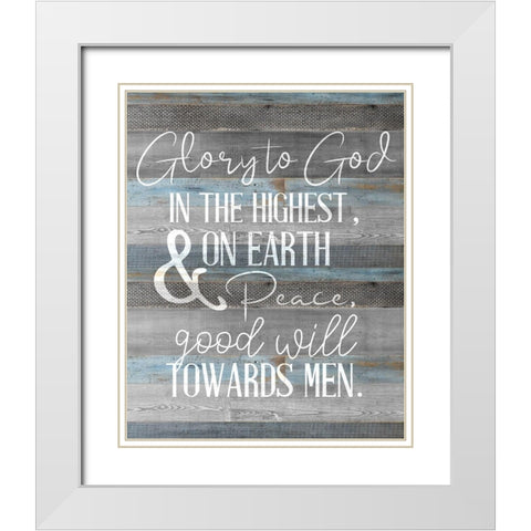 Peace to Men White Modern Wood Framed Art Print with Double Matting by Bailey, Ann