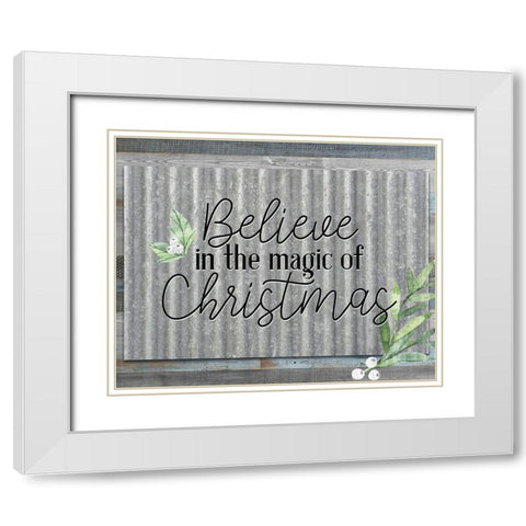 Believe Galvanized White Modern Wood Framed Art Print with Double Matting by Bailey, Ann