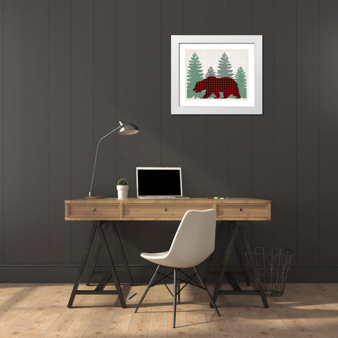 Bear Plaid White Modern Wood Framed Art Print with Double Matting by Bailey, Ann