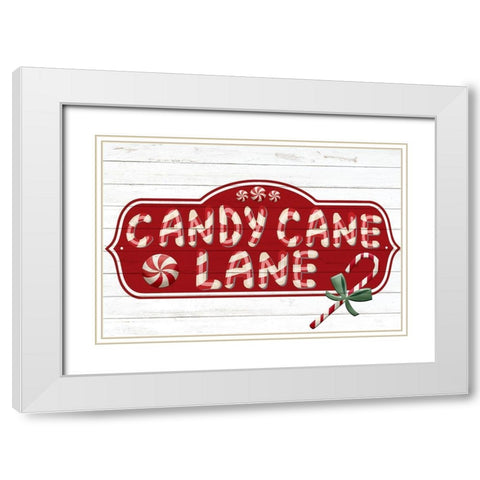 Candy Cane Lane White Modern Wood Framed Art Print with Double Matting by Bailey, Ann