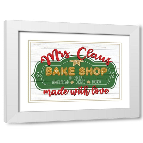 Mrs Claus White Modern Wood Framed Art Print with Double Matting by Bailey, Ann