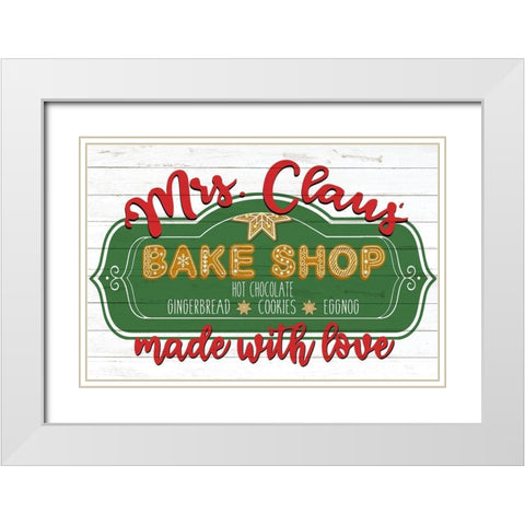 Mrs Claus White Modern Wood Framed Art Print with Double Matting by Bailey, Ann
