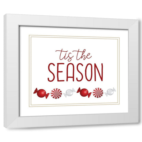 Tis the Season Candy White Modern Wood Framed Art Print with Double Matting by Bailey, Ann