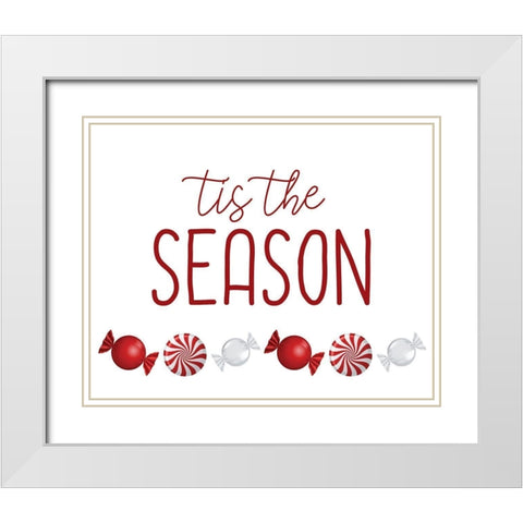 Tis the Season Candy White Modern Wood Framed Art Print with Double Matting by Bailey, Ann