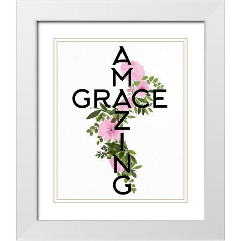 Amazing Grace White Modern Wood Framed Art Print with Double Matting by Bailey, Ann