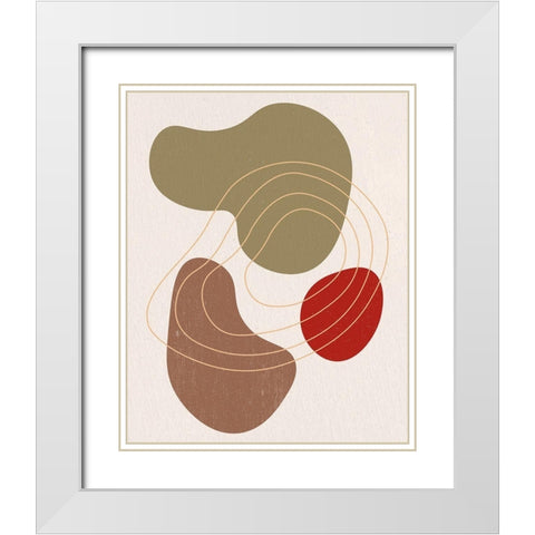 Rock 1 White Modern Wood Framed Art Print with Double Matting by Bailey, Ann