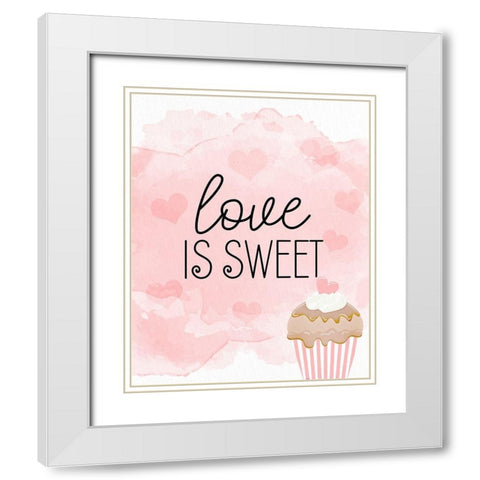 Love is Sweet White Modern Wood Framed Art Print with Double Matting by Bailey, Ann