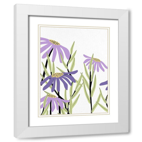 Purple Power 1 White Modern Wood Framed Art Print with Double Matting by Bailey, Ann