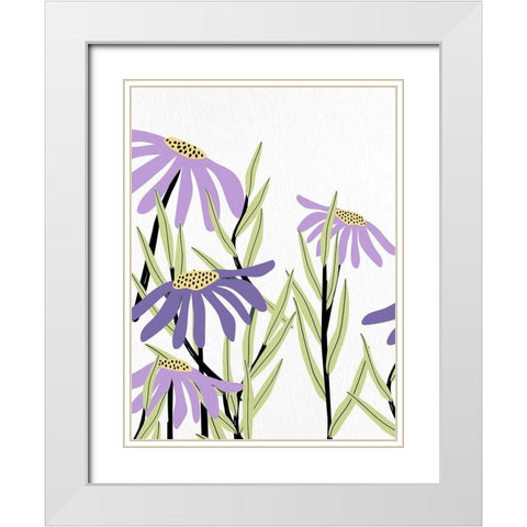 Purple Power 1 White Modern Wood Framed Art Print with Double Matting by Bailey, Ann