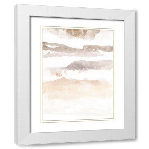 Neutral Waves 2 White Modern Wood Framed Art Print with Double Matting by Bailey, Ann