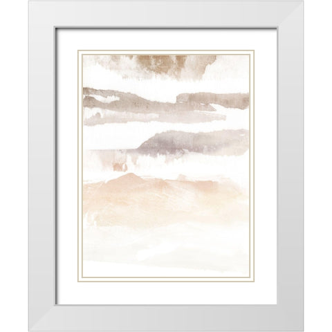 Neutral Waves 2 White Modern Wood Framed Art Print with Double Matting by Bailey, Ann
