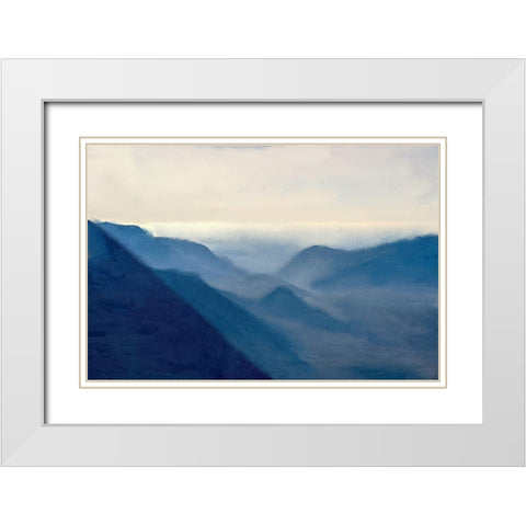Over the Mountains White Modern Wood Framed Art Print with Double Matting by Bailey, Ann
