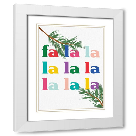 Fa La La White Modern Wood Framed Art Print with Double Matting by Bailey, Ann