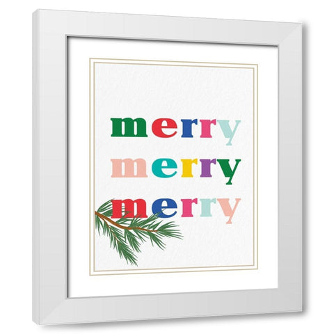 Merry Merry Merry White Modern Wood Framed Art Print with Double Matting by Bailey, Ann