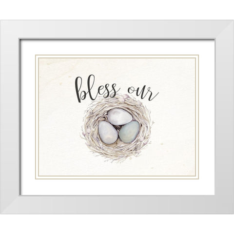 Bless Our Nest White Modern Wood Framed Art Print with Double Matting by Bailey, Ann