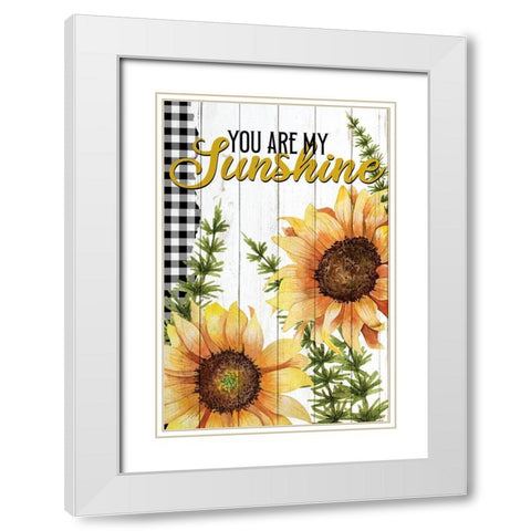 You Are My Sunshine White Modern Wood Framed Art Print with Double Matting by Bailey, Ann
